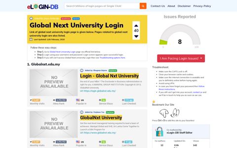 Global Next University Login