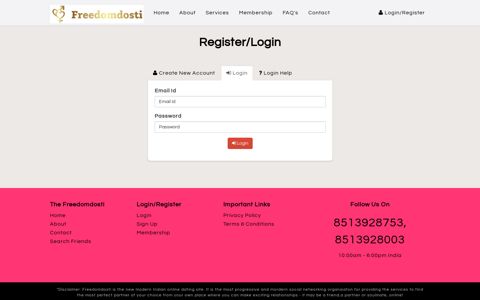Register/Login - Freedomdosti Freedomdosti