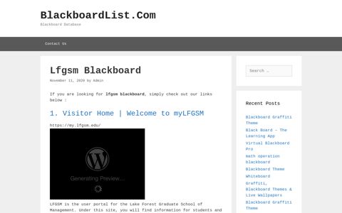 Lfgsm Blackboard - BlackboardList.Com