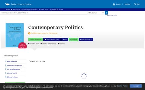 Contemporary Politics: Vol 24, No 1 - Taylor & Francis Online