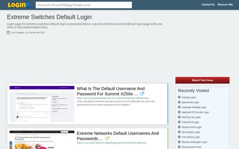 Extreme Switches Default Login - Loginii.com