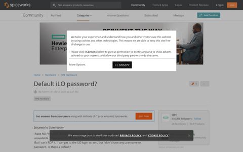 Default iLO password? - HPE Hardware