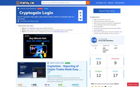 Cryptogain Login - Portal-DB.live