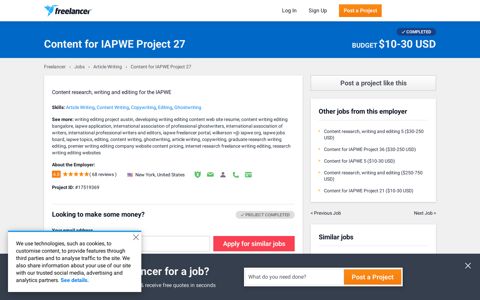 Content for IAPWE Project 27 | Article Writing ... - Freelancer