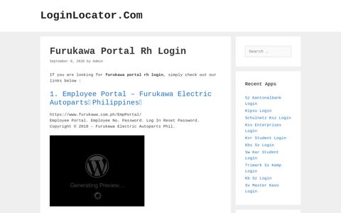 Furukawa Portal Rh Login - LoginLocator.Com