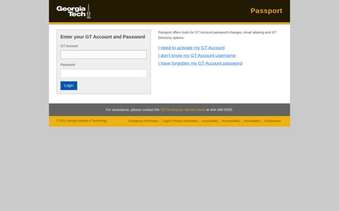 Georgia Tech :: Account Management :: Passport