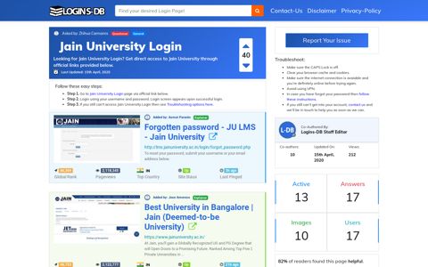 Jain University Login - Logins-DB