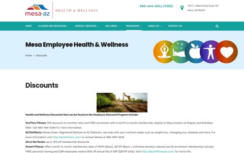 Discounts – Mesa Employee Health & Wellness