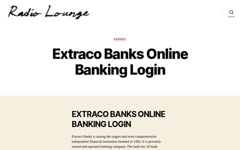 Extraco Banks Online Banking Login – Radio Lounge