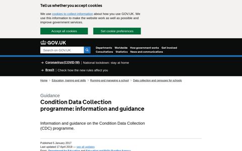 [Withdrawn] Condition Data Collection programme ... - Gov.uk