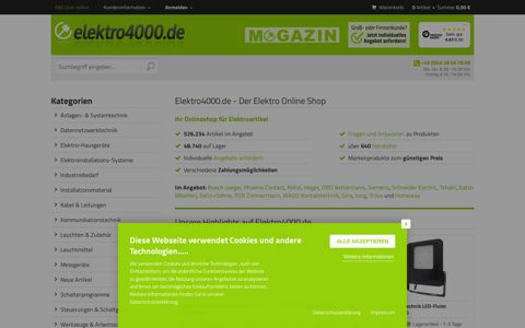 Elektro4000.de - Elektroartikel Online-Shop