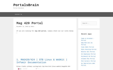 Mag 420 - PortalsBrain - Portal Database