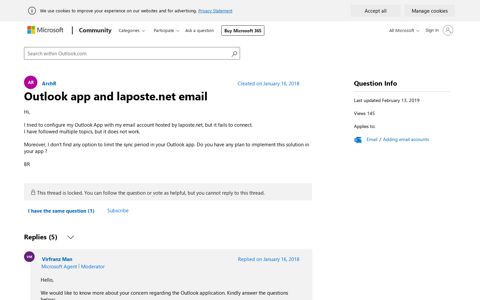 Outlook app and laposte.net email - Microsoft Community
