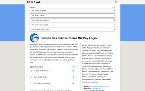 Kansas Gas Service Online Bill Pay Login - CC Bank