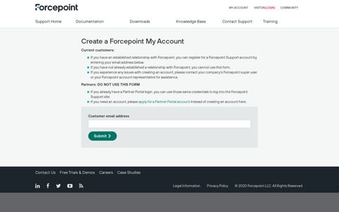Create a Forcepoint My Account | Forcepoint Support