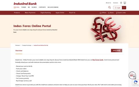IndusForex Online Portal - IndusInd Bank