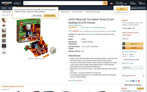 LEGO Minecraft The Nether Portal 21143 ... - Amazon.com