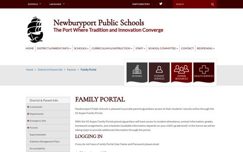 Family Portal - Newburyport Public Schools