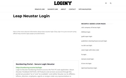 Leap Neustar Login ✔️ One Click Login - loginy.co.uk