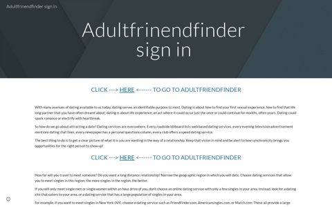Adultfrinendfinder sign in - Google Sites