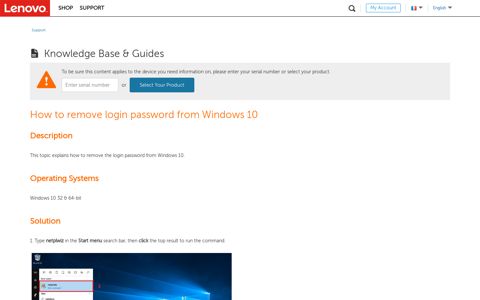 How to remove login password from Windows 10 - Lenovo ...