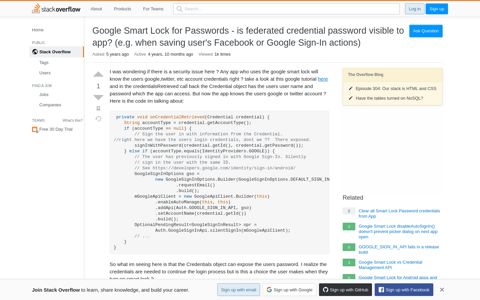 Google Smart Lock for Passwords - is federated credential ...