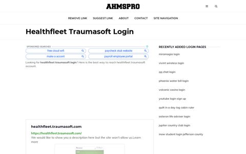 Healthfleet Traumasoft Login - AhmsPro.com