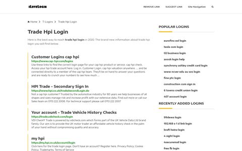 Trade Hpi Login ❤️ One Click Access - iLoveLogin