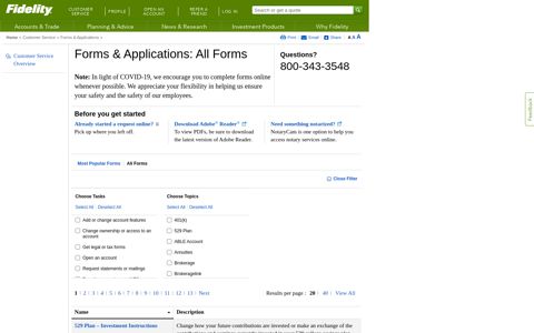 Online Forms and Applications - Fidelity Investments