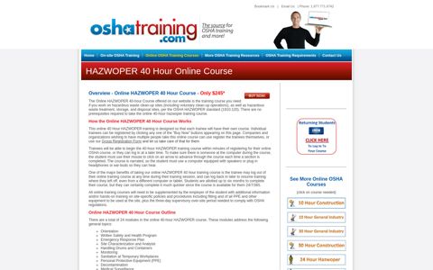 HAZWOPER 40 Hour Online Course - OSHA Training
