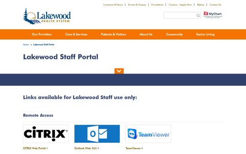 Lakewood Staff Portal - Lakewood Health System