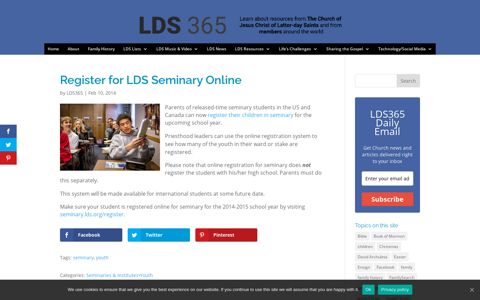 Register for LDS Seminary Online | LDS365: Resources from ...