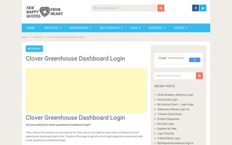 Clover Greenhouse Dashboard Login - New Happy Quotes