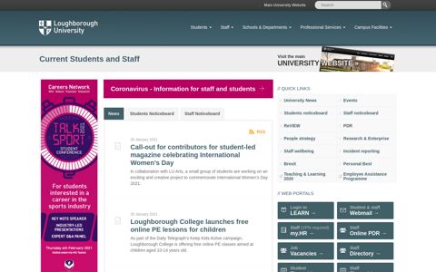 Current Students and Staff - Loughborough University
