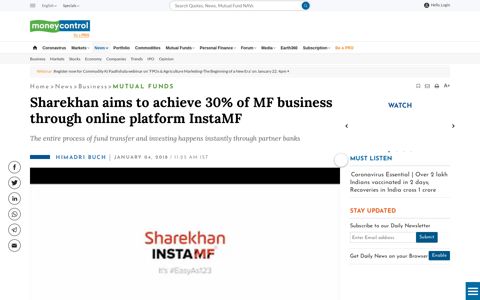 Sharekhan Aims To Achieve 30% Of MF Business Through ...