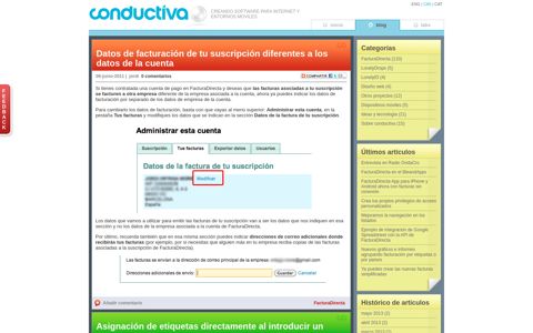 FacturaDirecta - Conductiva