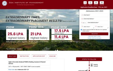 Online Application Form | Goa Institute Of Management