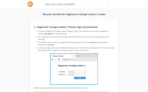 192.168.1.1 - Sagemcom Orange Livebox 3 Router login and ...
