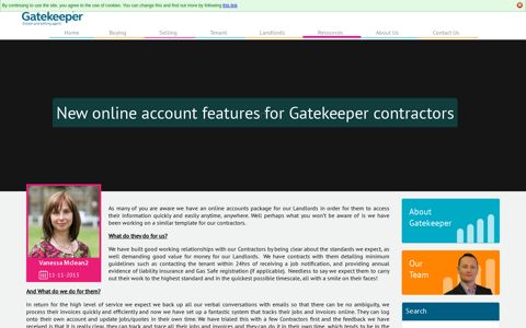 New online account features for Gatekeeper contractors ...