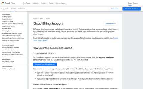 Cloud Billing Support | Google Cloud