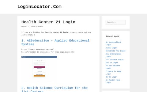 Health Center 21 Login - LoginLocator.Com
