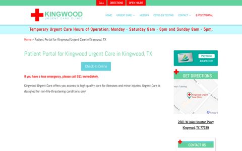Patient Portal for Kingwood Urgent Care in Kingwood, TX