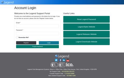 Legend Support Portal