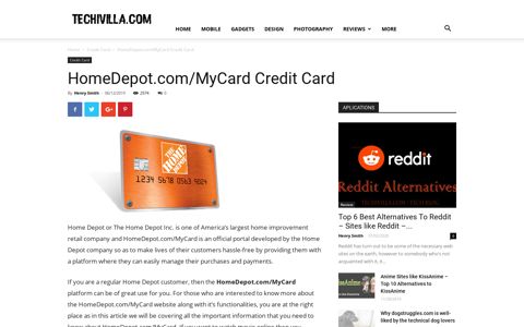 HomeDepot.com/MyCard Credit Card - Techivilla – Tech Blog