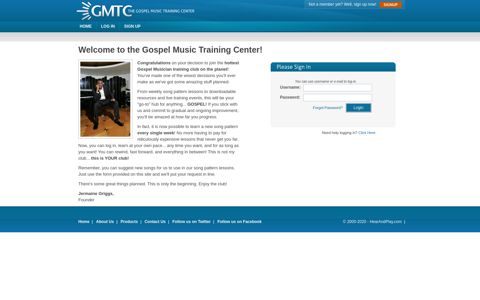 Member Login - Gospel Music Training Center