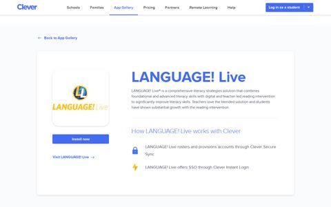 LANGUAGE! Live - Clever application gallery | Clever