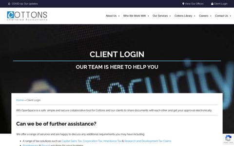 Client Login - Cottons Chartered Accountants