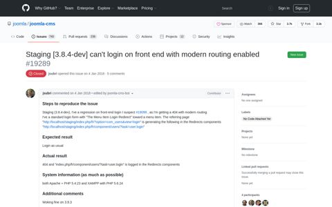 Staging [3.8.4-dev] can't login on front end with modern ...