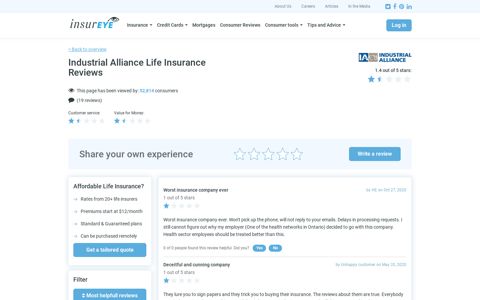 Industrial Alliance Life Insurance Reviews - InsurEye