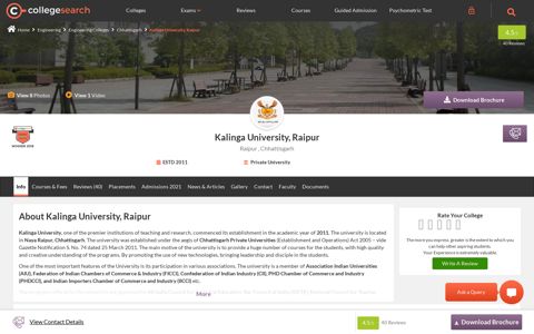 Kalinga University - Courses, Fees, Reviews, Placements ...
